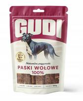 Šunų skanėstai GUDI, jautienos juostelės, 100 g, 100% mėsa