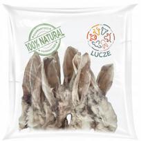 Džiovintos natūralios triušio ausys su kailiu LUCZE, 1 kg, šunų skanėstas
