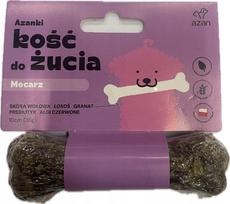 Kramtomas kaulas šuniukams Azanki, jautienos oda, lašiša, dumbliai, 10 cm