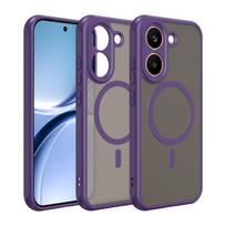 Luxury Matte Translucent For Magsafe Case For Xiaomi Poco X8 Pro Max M8 Pro Magnetic Shockproof Cover For Redmi Note15 Pro Plus For Note 15 Pro Plus violetinė