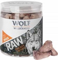 Šaltyje džiovintas vištienos skanėstas šunims WOLF OF WILDERNESS HEART RAW, 70 g