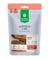 Hipoalerginės triušio ausys su lašiša, 75 g, Natures Protection