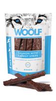 Šunų skanėstai WOOLF lašišos ir morkų juostelės, 100 g