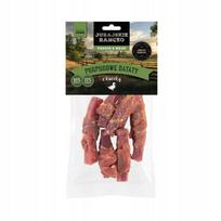 Šunų skanėstai Jurassic Ranch minkštos džiovintos juostelės su antiena ir saldžiąja bulve, 100 g