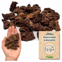 Šunų gardėsiai su elniena ir ragų priedu, minkšti gabalėliai, 100 g