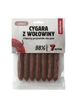 Šunų skanėstai NIBBO jautienos cigarai, 98 % mėsa, 7 vnt., natūralūs