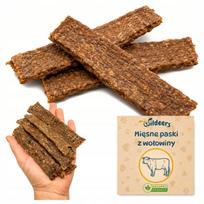 Šunų jautienos juostelės su elnio ragu, minkštas skanėstas, 100 g