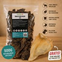 Džiovinta kupranugario rumenų 500 g ir jautienos ausis, natūralus ėdalas šunims