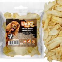 Šunų skanėstas: baltos triušio ausys UniQ Pets, 80 g