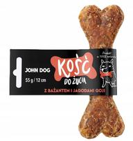 Kramtomasis kaulas JOHN DOG su fazanu ir goji uogomis, 12 cm