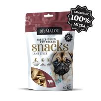 Šunų skanėstai Dr Malou, liofilizuotos ėriuko kepenys, 50 g