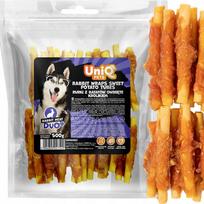 Šunų skanėstai UniQ Pets batatų vamzdeliai su triušiena, 500 g