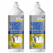Indų ploviklis WASH&FREE citrinų ir mėtų, 2 x 1000 g