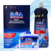 Indaplovių priežiūros rinkinys FINISH: druska 1,5 kg, valiklis 250 ml, skalavimo skystis 800 ml