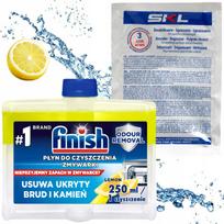 Indaplovių valiklis Finish, citrinų kvapo, 250 ml + nukalkinimo priemonė 3in1 SKL, 40 g