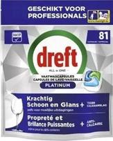 Indaplovės kapsulės Dreft Platinum All in One, 81 vnt.