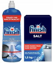 Indaplovių rinkinys Finish: skalavimo skystis 800 ml + druska 1,5 kg