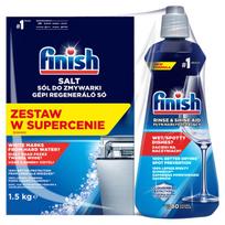 Indaplovių rinkinys Finish: druska 1,5 kg x2 ir skalavimo priemonė 400 ml