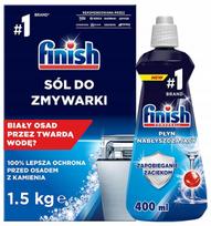 Indaplovės druska Finish 1,5 kg ir skalavimo priemonė 400 ml komplektas