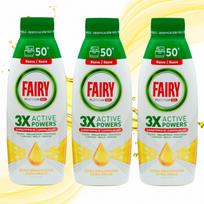 Indaplovių gelis FAIRY 3xActive, 3 x 0,9 l, 150 ciklų, blizgesio efektas