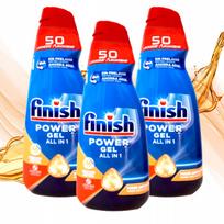 Indaplovės gelis Finish Power Gel Max, apelsinų kvapo, 3 x 1 l