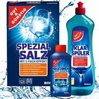 Indaplovės priežiūros rinkinys G&G: skalavimo skystis 1 l, druska 2 kg, valiklis 250 ml, Vokietija