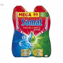 Indų ploviklis Somat EXCELLENCE DUO GEL su skalavimo priemone, 1080 ml, 60 plovimų