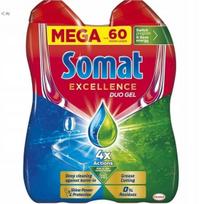 Indaplovių gelis su skalavimo priemone Somat EXCELLENCE DUO GEL, 2 x 540 ml, 60 ciklų