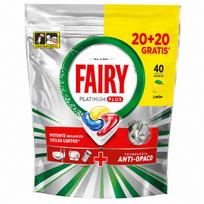 Indaplovių tabletės FAIRY Platinum, 40 vnt., su citrina