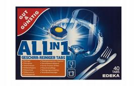Indaplovių tabletės G&G Concentrated, 40 vnt., „All in One“