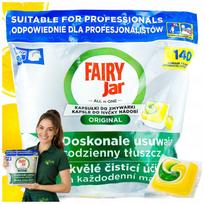 Indaplovių tabletės Fairy Jar, 140 vnt., citrinų kvapo, profesionalios