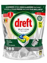 Indaplovių kapsulės Dreft Platinum All In One su citrina, 34 vnt., 507 g