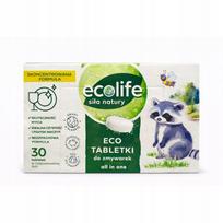 Indaplovių tabletės ECOLIFE All in One BIO, bekvapės, 30 vnt.