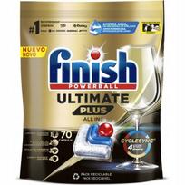 Indaplovės kapsulės Finish Ultimate Plus, 70 vnt. + 250 ml valiklis + 4 ml gaiviklis