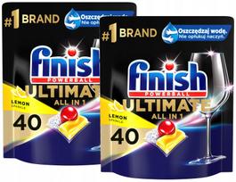 Indaplovių kapsulės Finish Ultimate All in One, 2 x 40 vnt.