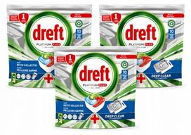 Indaplovių tabletės DREFT PLATINUM All in One, 3 pakuotės po 10 vnt.