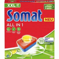 Indaplovės tabletės Somat All in 1 Lemon & Lime, 57 vnt., Vokietija