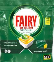 Indaplovių kapsulės Fairy su citrina, 22 vnt.