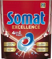 Indaplovės tabletės SOMAT EXCELLENCE 4in1, 30 vnt.