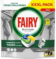 Indaplovių kapsulės Fairy Platinum All In One su citrina, 96 vnt.