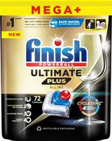 Indaplovių kapsulės Finish Ultimate Plus All in 1, 72 vnt.