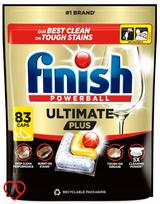 Indaplovės tabletės FINISH Powerball Ultimate Plus, citrinų kvapo, 83 vnt.