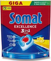 Indaplovių kapsulės Somat Excellence Lemon 3in1, 70 vnt.