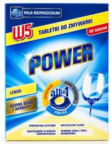 Indaplovės tabletės W5 All in 1, 60 vnt., citrinų