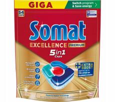 Indaplovių kapsulės Somat Excellence Premium 5in1, 54 vnt.