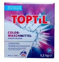 Skalbimo milteliai TOPTIL Color, 5,2 kg, 80 skalbimų, vokiška kokybė
