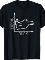 Rabbit Duck Illusion Math Graph Drawing Philosophy T-Shirt Casual Crew Neck S Stretch Fabric Regular Fit All-season XXXXL black