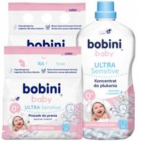 Skalbimo milteliai jautriai odai spalvotiems drabužiams BOBINI 1,4 kg x 2 + skalbimo gelio koncentratas 1,8 l