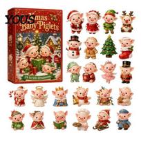 Acrylic Christmas Decorations for Home Pig Advent Calendar 2026, 24 Day Countdown Box with Stocking Fillers Teens Pendants, Festive Tree Hanging A brown
