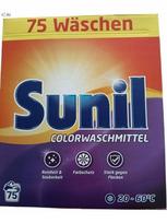 Skalbimo milteliai spalvotiems drabužiams SUNIL, 3,75 kg, 75 skalbimams, DE